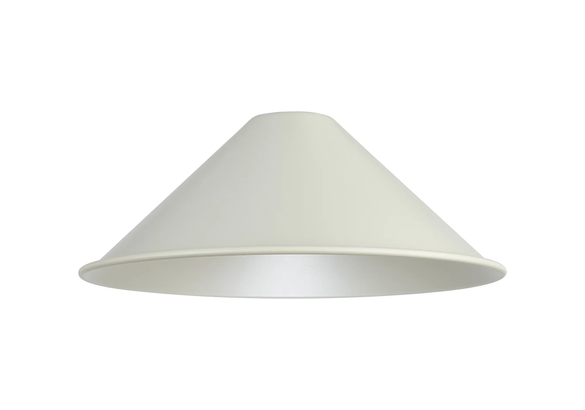 D1032/BE  Dreifa Curved 300mm Shallow Cone (MA) Beige Stone Metal Shade